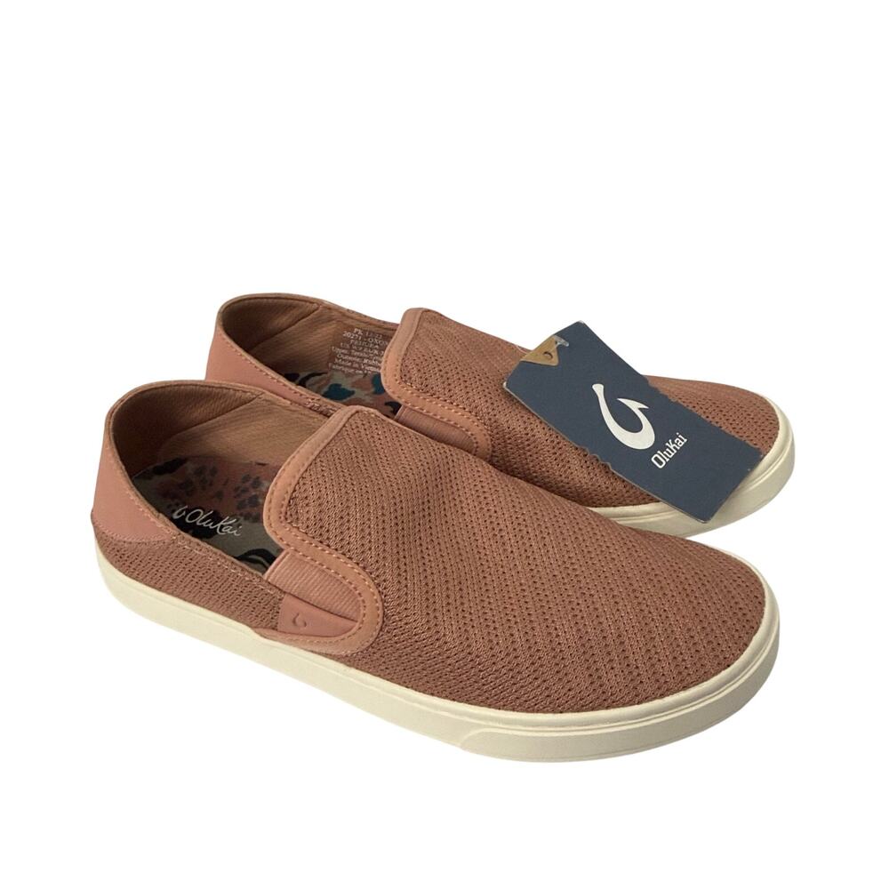 OluKai Pehuea Shoes Women's Size 9 Slip On Mesh Sneakers Comfort Rose Cork